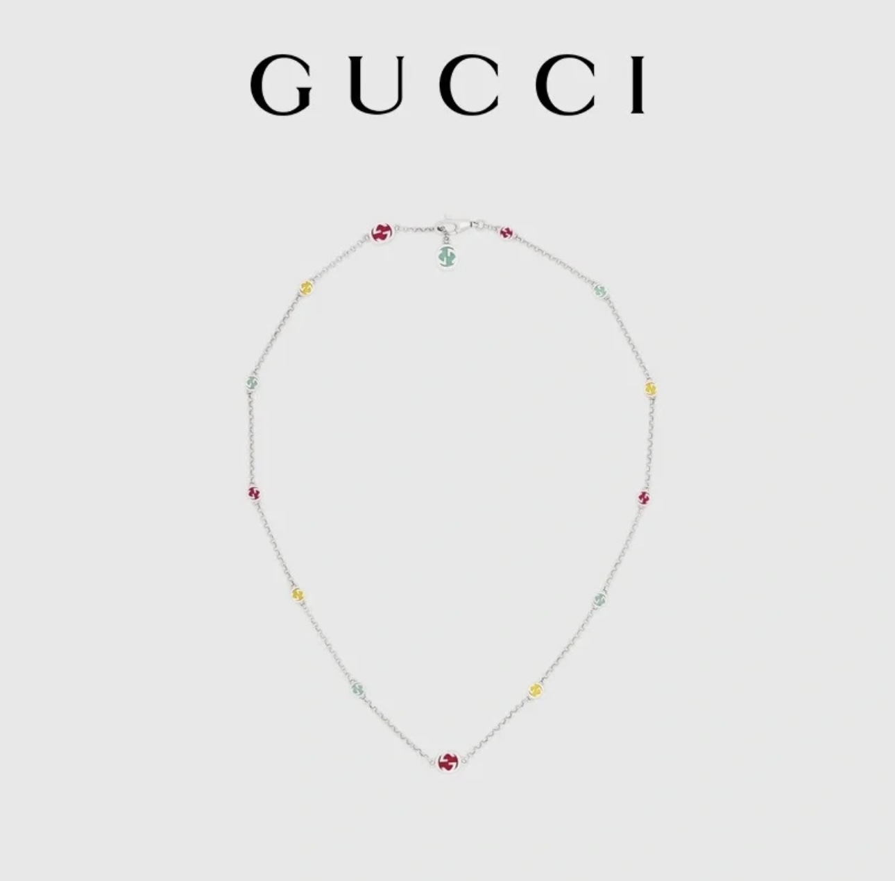 TOP GUCCI Necklace + Bracelet - Silver