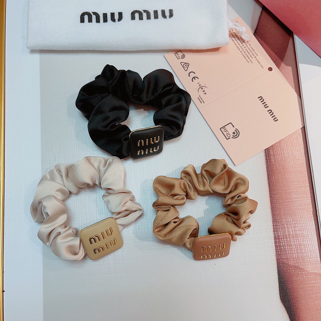 TOP Miu Miu Silk Fabric Hair Loop - 3 Color