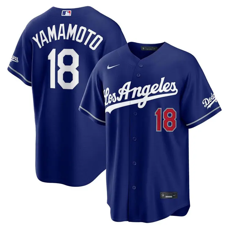 Men's Los Angeles Dodgers Yoshinobu Yamamoto #18 Blue Jersey