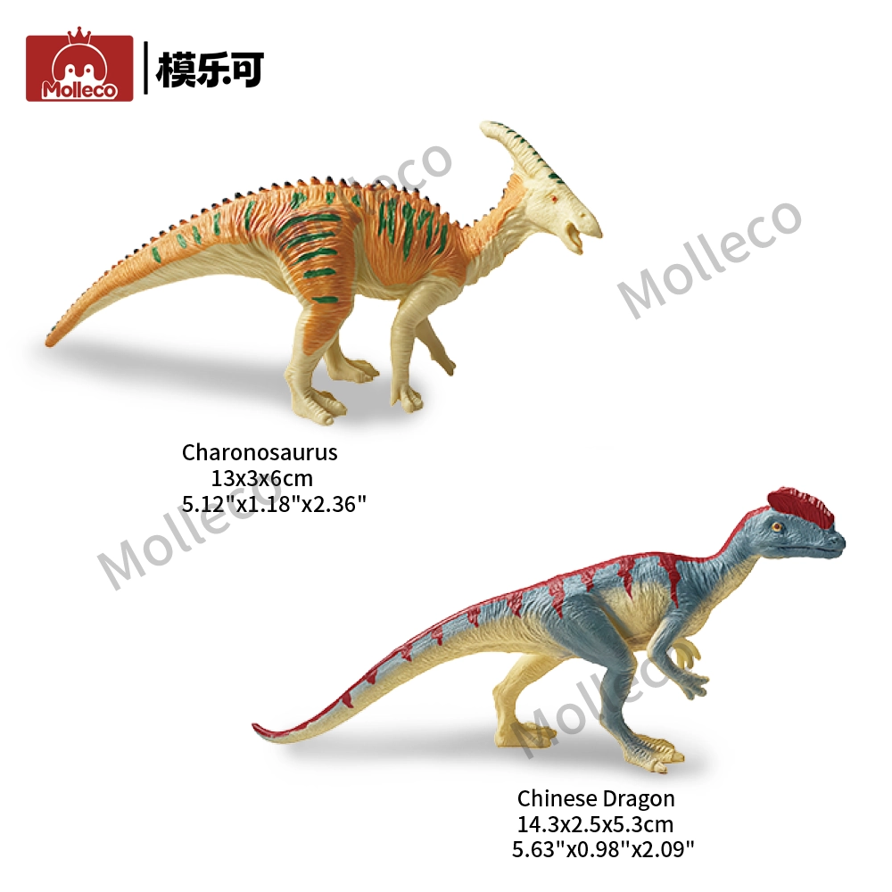 Molleco Dinosaur Figure Toys for Kids and Children Charonosaurus+Sinosaurus CP0159