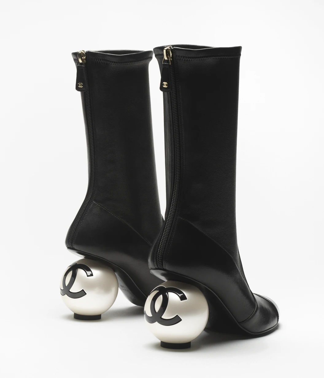 TOP CHANEL CC Mid-Calf Boots Lambskin - 2 Colour