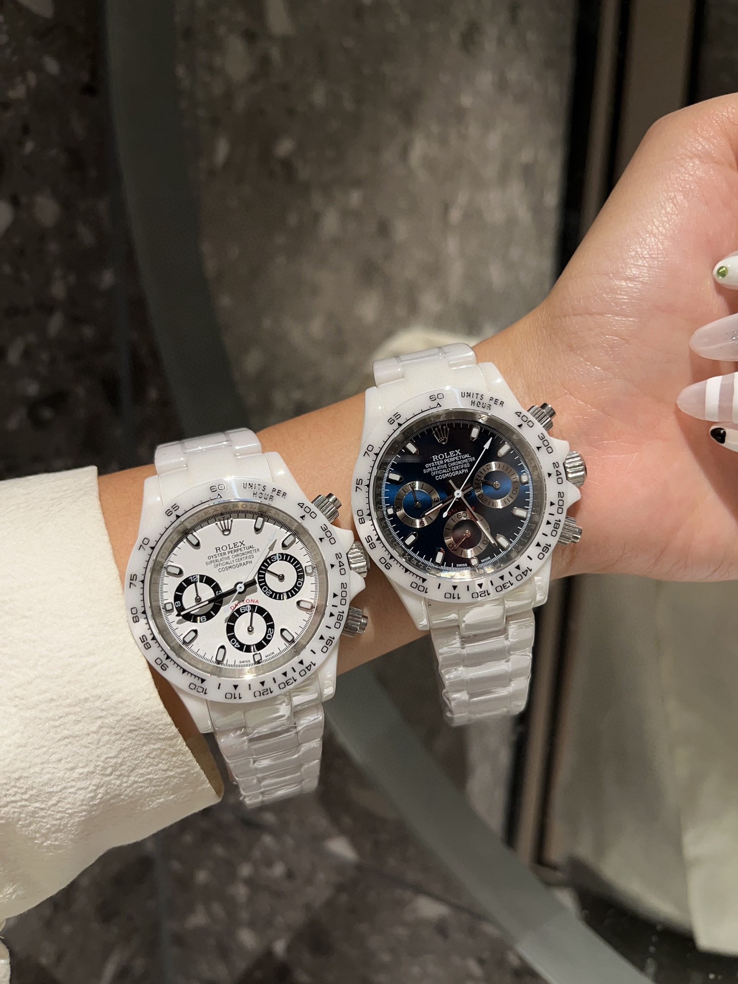 ROLEX Daytona Luxury Sport Full White Ceramic Chronograph Watch, 2 Dials Available, Unisex Mechanical Watch