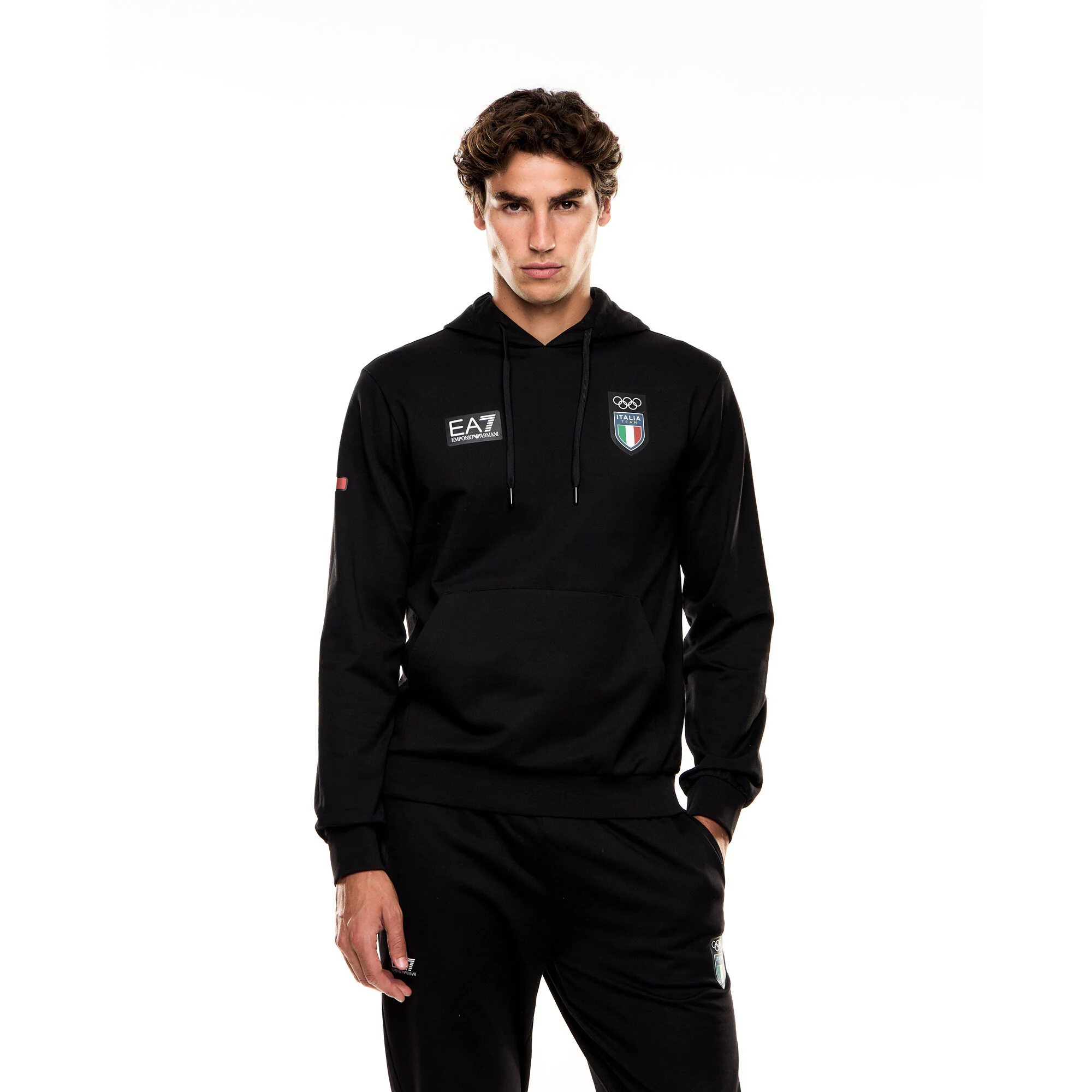 Team Italy EA7 Emporio Armani Hoodie - Black