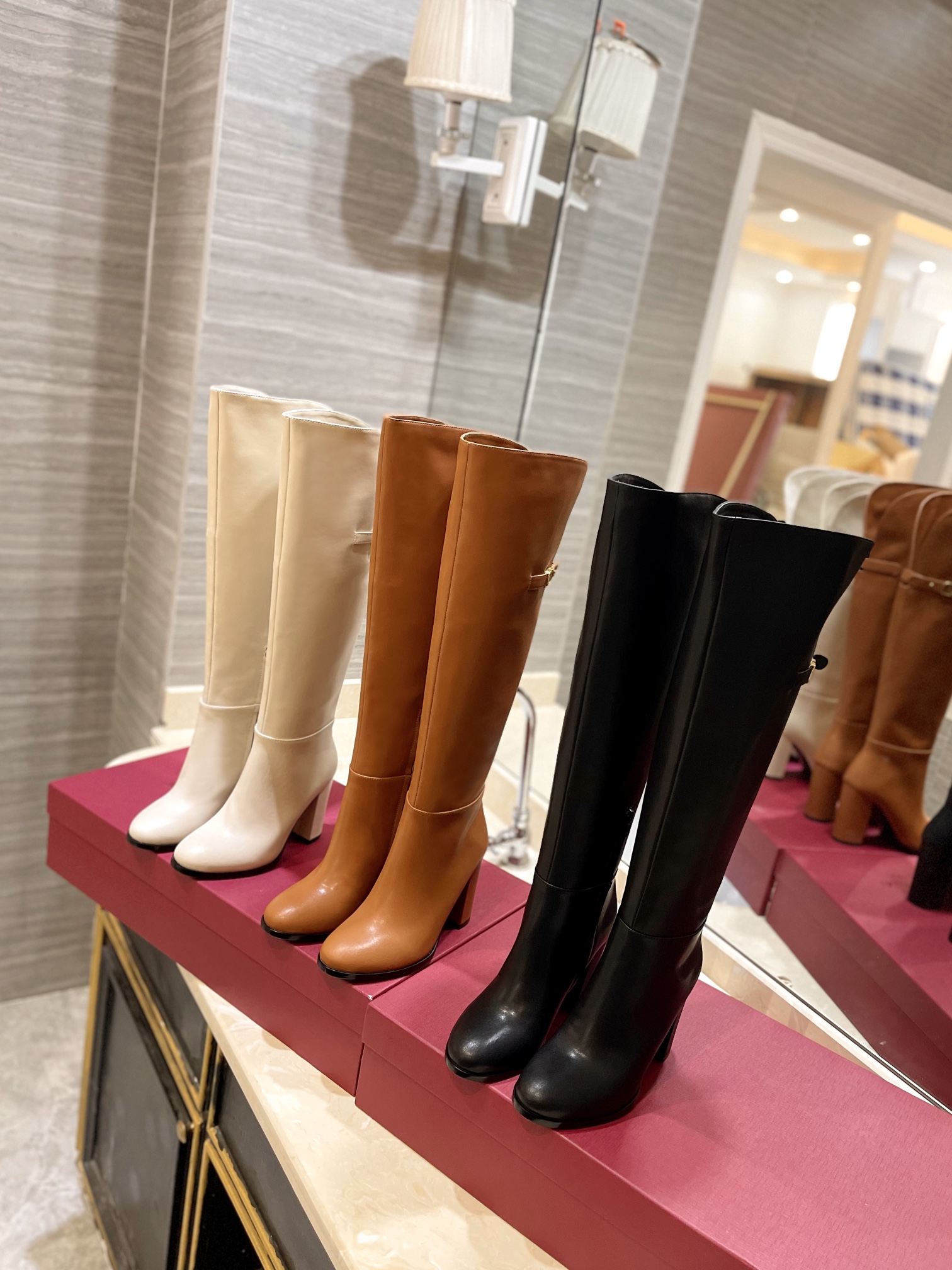 TOP VALENTINO 9.5cm High Heel Long Boots  - 3 Color
