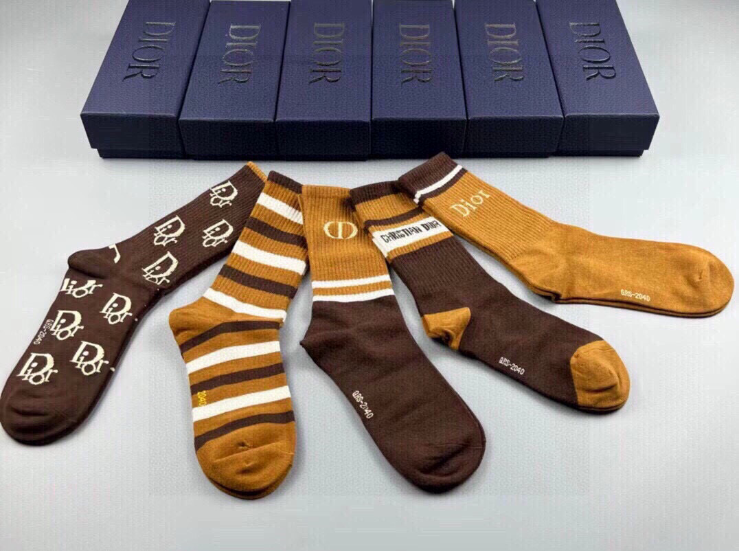 Top Christian Dior Socks - 5 Pieces as a Set