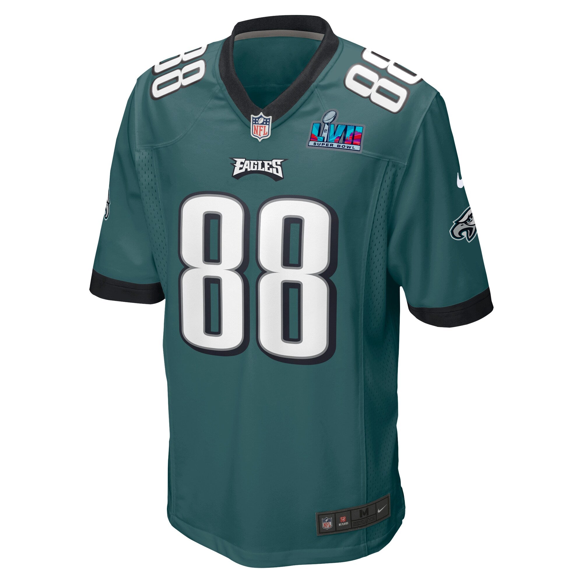 Dallas Goedert Philadelphia Eagles  Super Bowl LVII Patch Game Jersey - Midnight Green