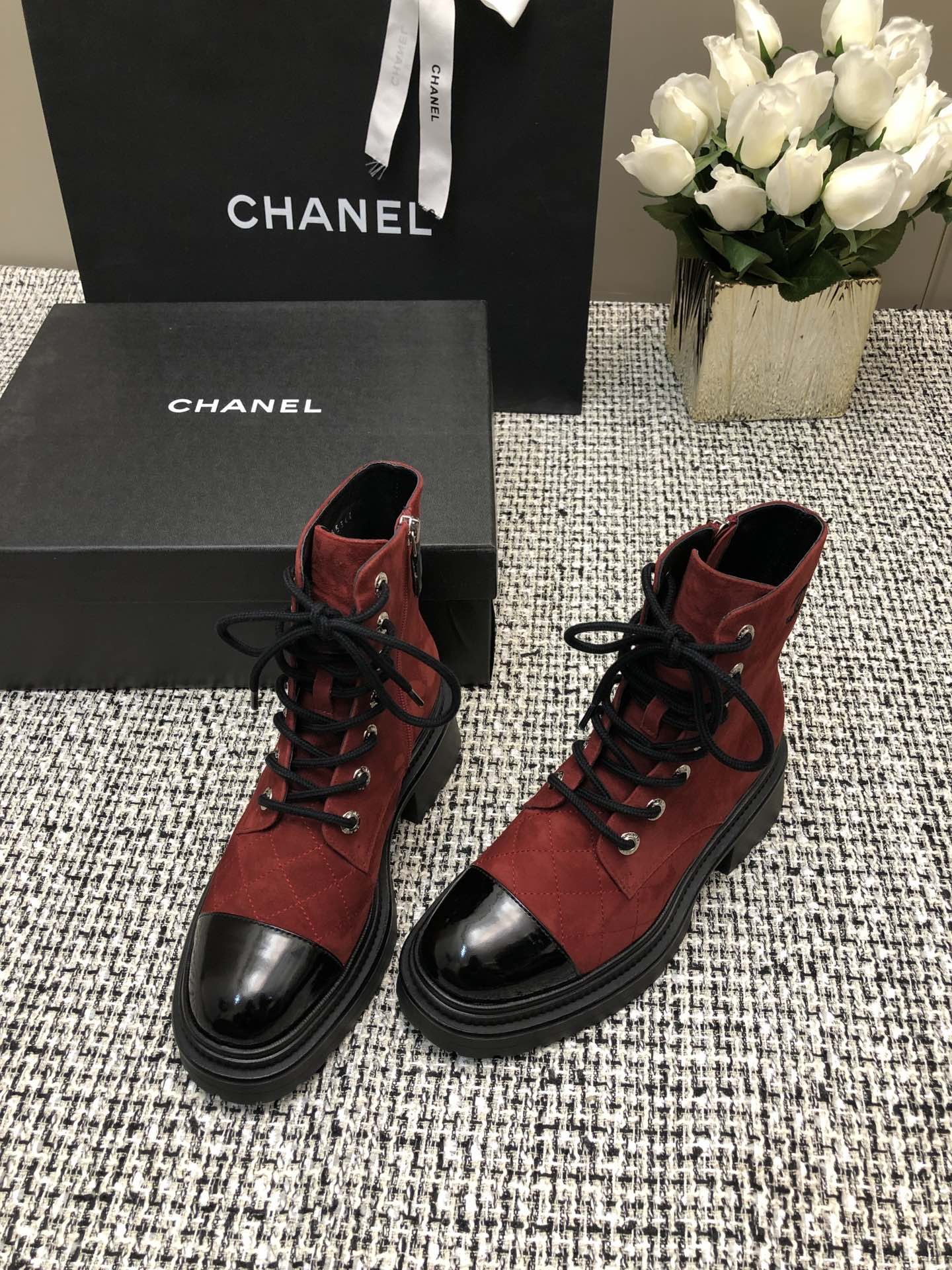 TOP CHANEL Sheepskin Thick Soled Short Boots - 5 Colors