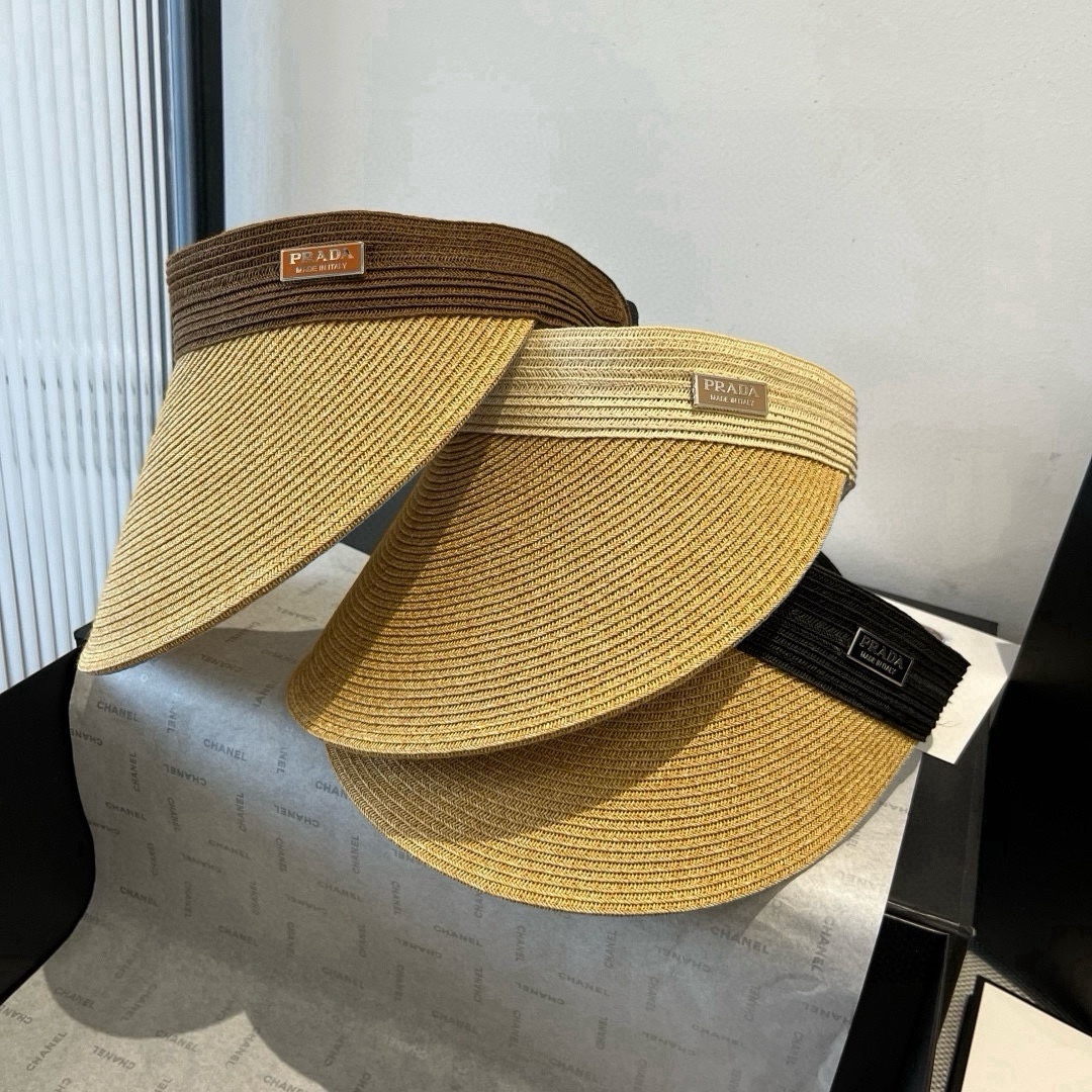 TOP PRADA Straw Sun Hat - 3 Colors