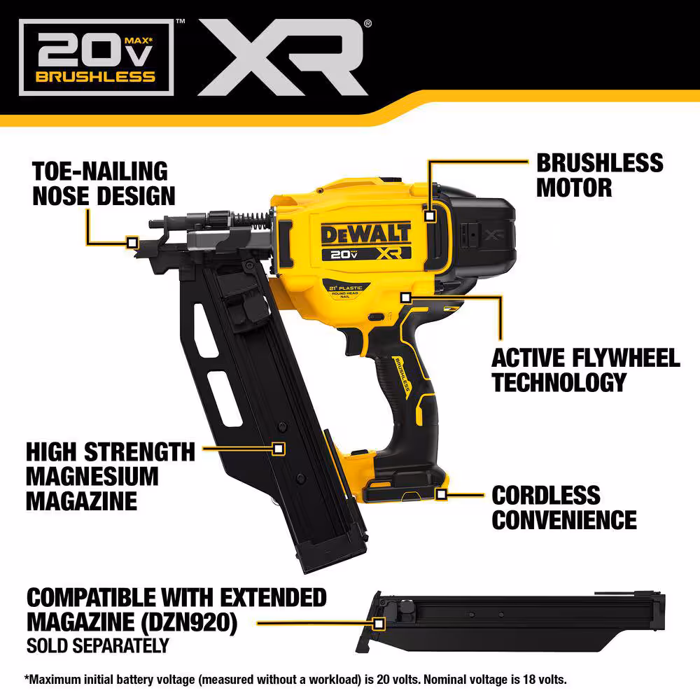 20-Volt 21? Cordless Framing Nailer (Tool-Only)