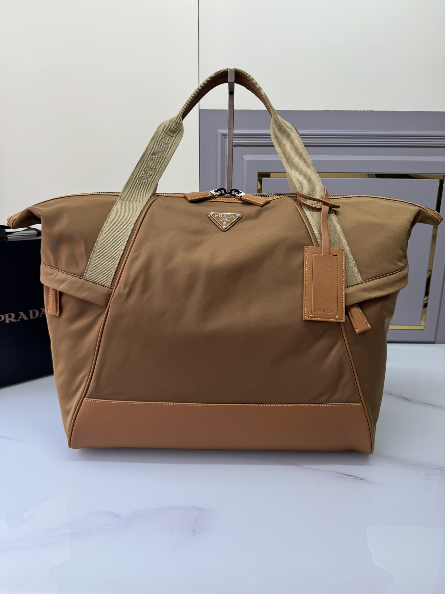 TOP PRADA Re-Nylon and Leather Travel Bag 40×44.5×24 cm - 3 Colour
