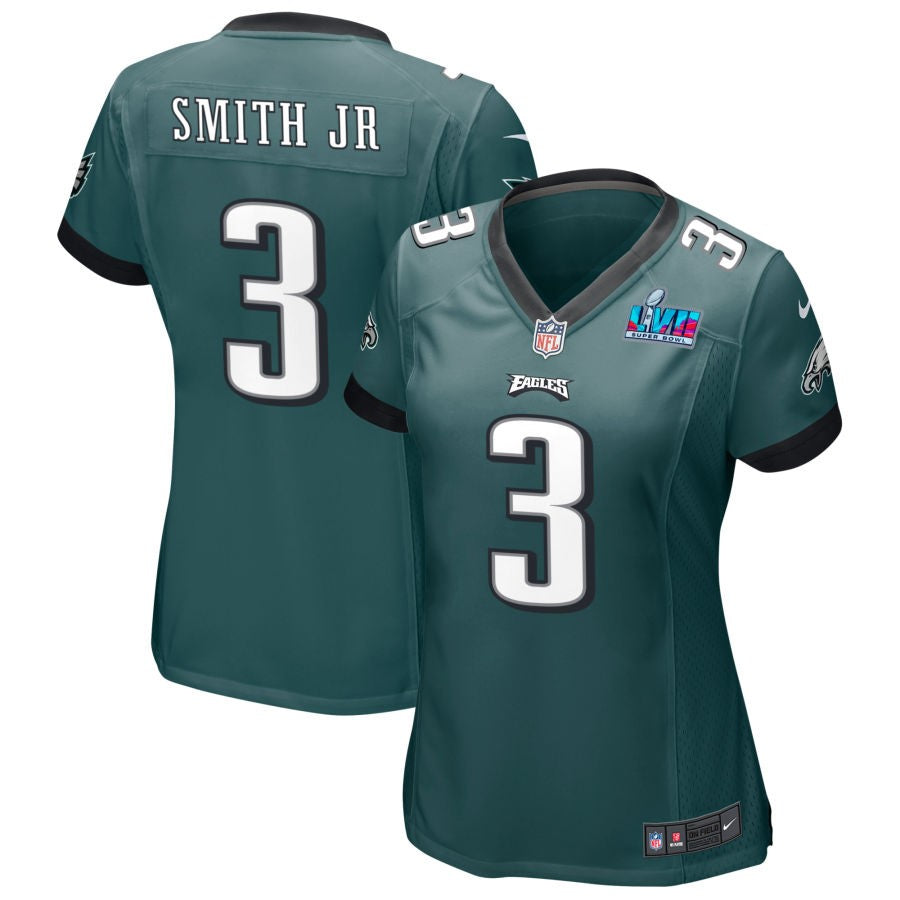 Nolan Smith Jr Philadelphia Eagles  Women's Super Bowl LVII Game Jersey - Midnight Green