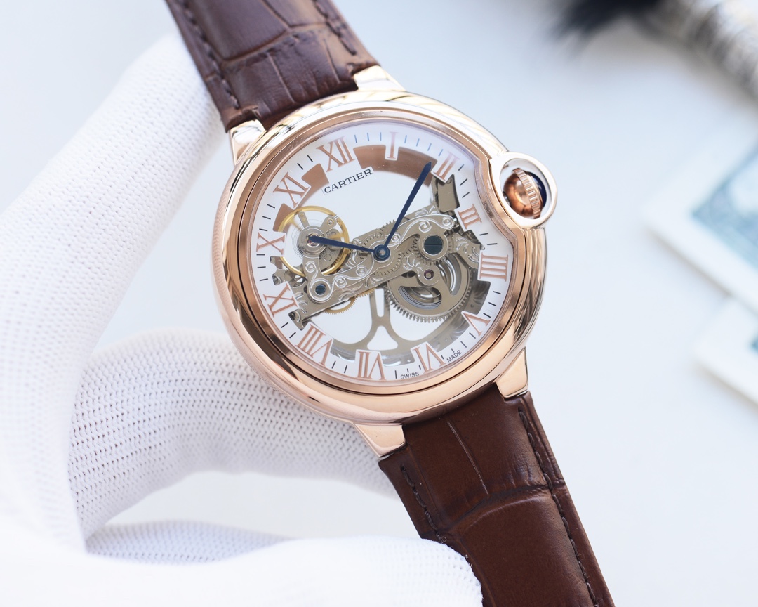 TOP Cartier Calfskin Strap 46 mm - 4 Colors