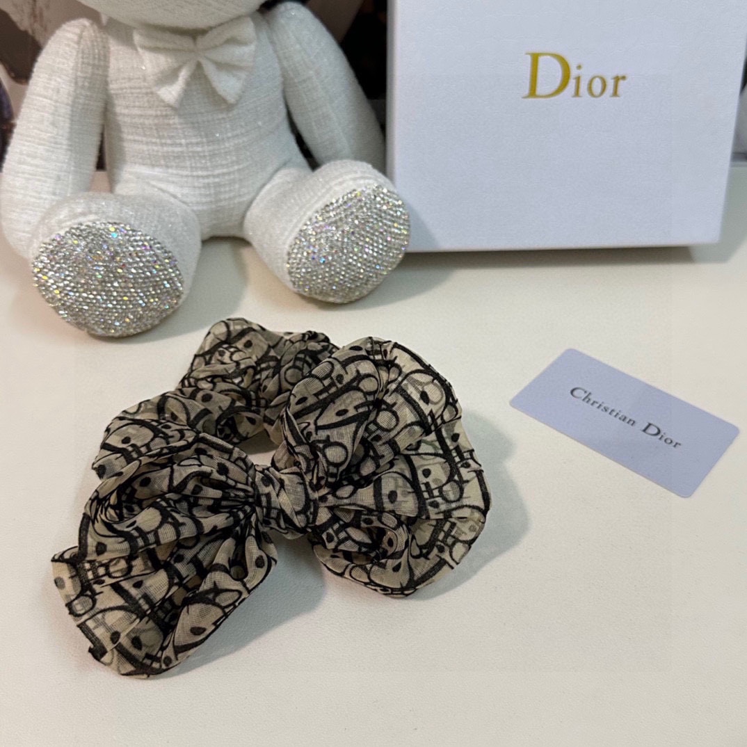 TOP Christian Dior Organza Dark Patterned Hair Loop