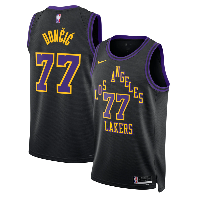 Luka Doncic #77 Los Angeles Lakers City Edition 2025-26 Fan Jersey – Black