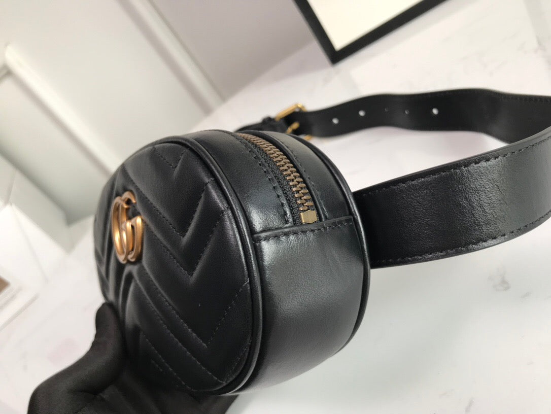 TOP GUCCI GG Marmont Belt Bag - Black