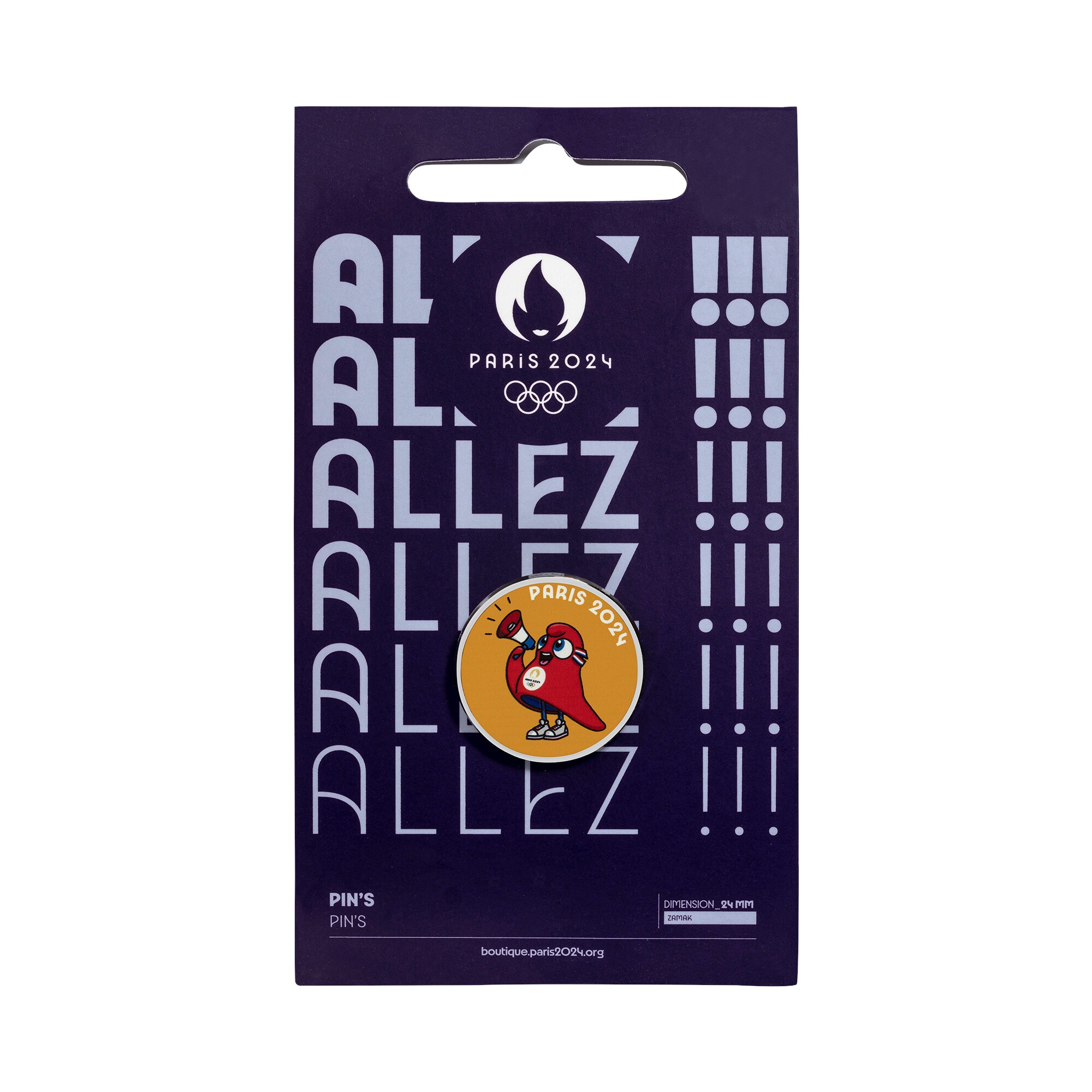 Paris 2024 Olympics Mascot Support Pin Badge