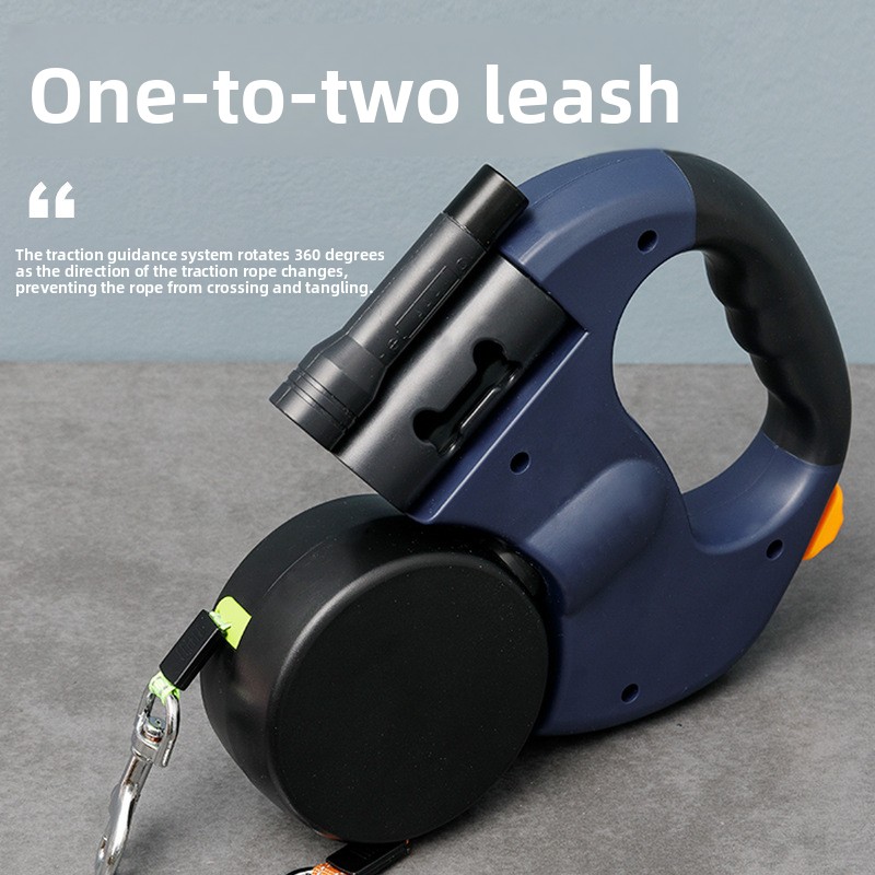 Two-in-one dog leash for medium and small breeds, including Teddy and Pomeranian, with automatic retractable design - PawPro UK