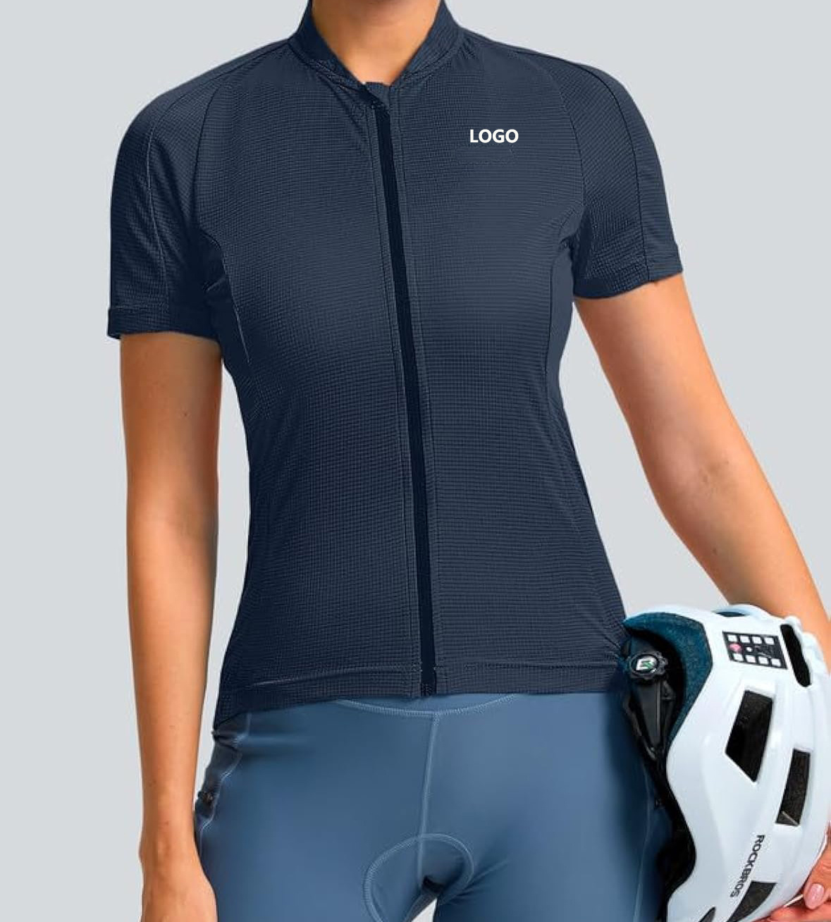 Womens Cycling Jersey Short Sleeve Bike Shirts Full Zipper Bicycle Biking Tops with Pocket