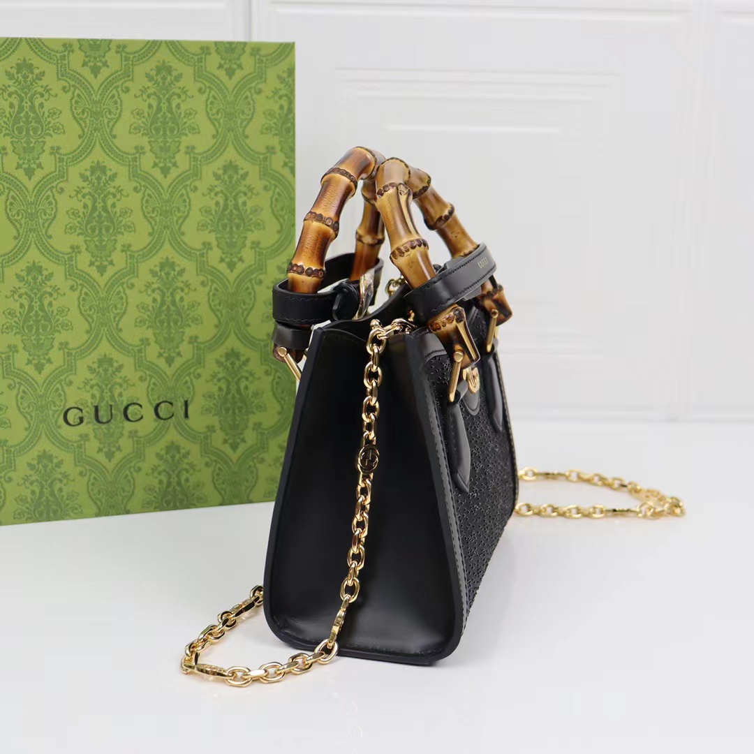TOP GUCCI GG Diana Tote Bag 20x16x10cm - Black