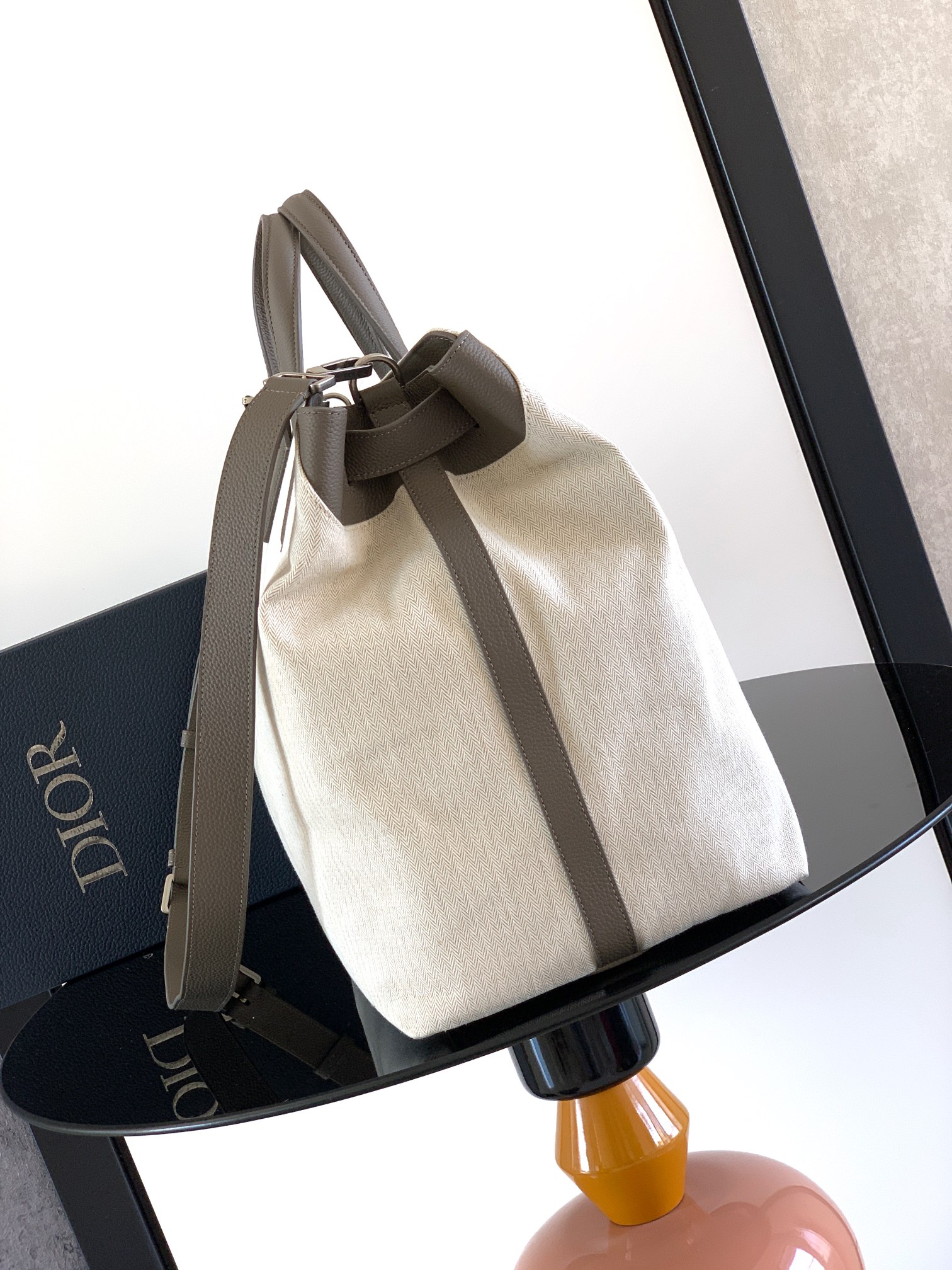 TOP Christian Dior Normandie Bag 49x36.2x22cm - Beige and Gray