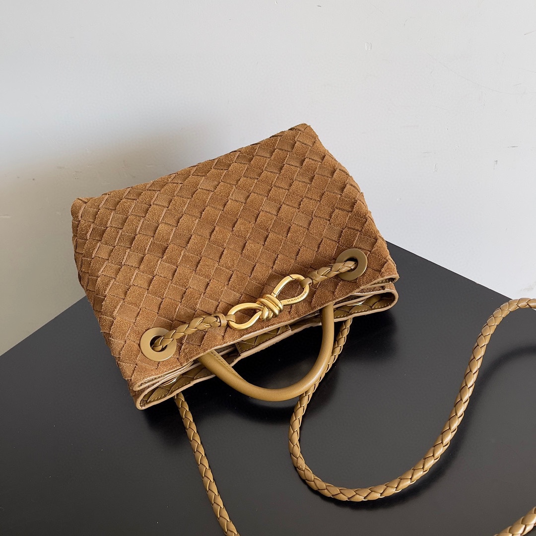 TOP Bottega Veneta BV Andiamo Bag Suede Leather 25 x 22 x 10.5 cm - Brown