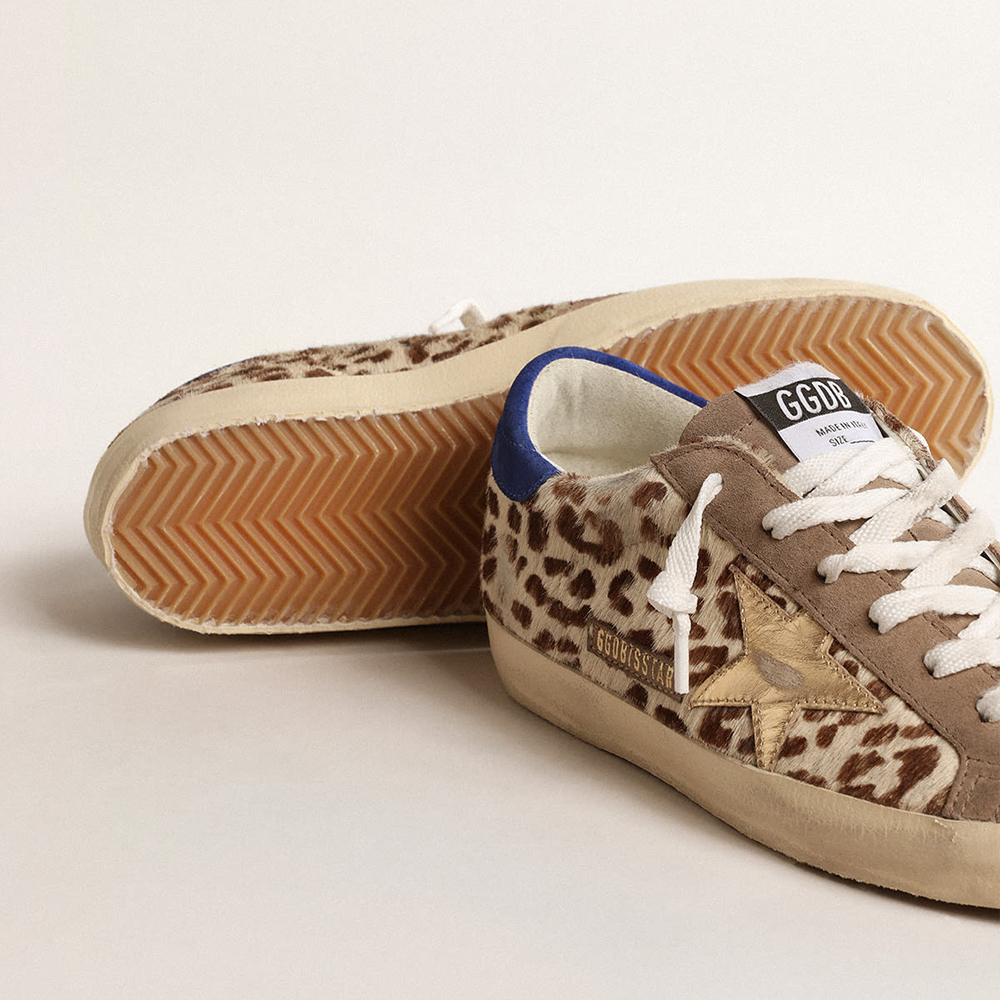 Golden Goose Super-Star LTD in pony skin with gold star and suede heel tab(Replica)