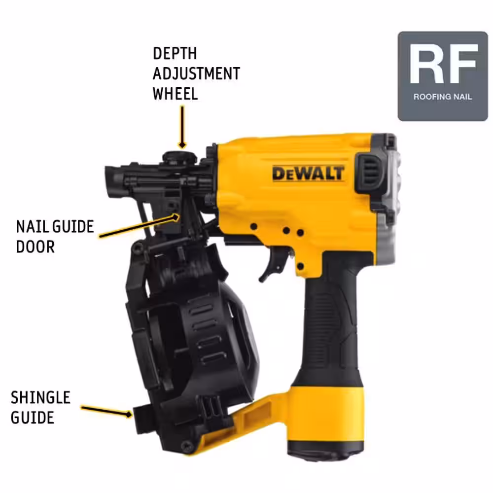Pneumatic 15? Coil Corded Roofing Nailer