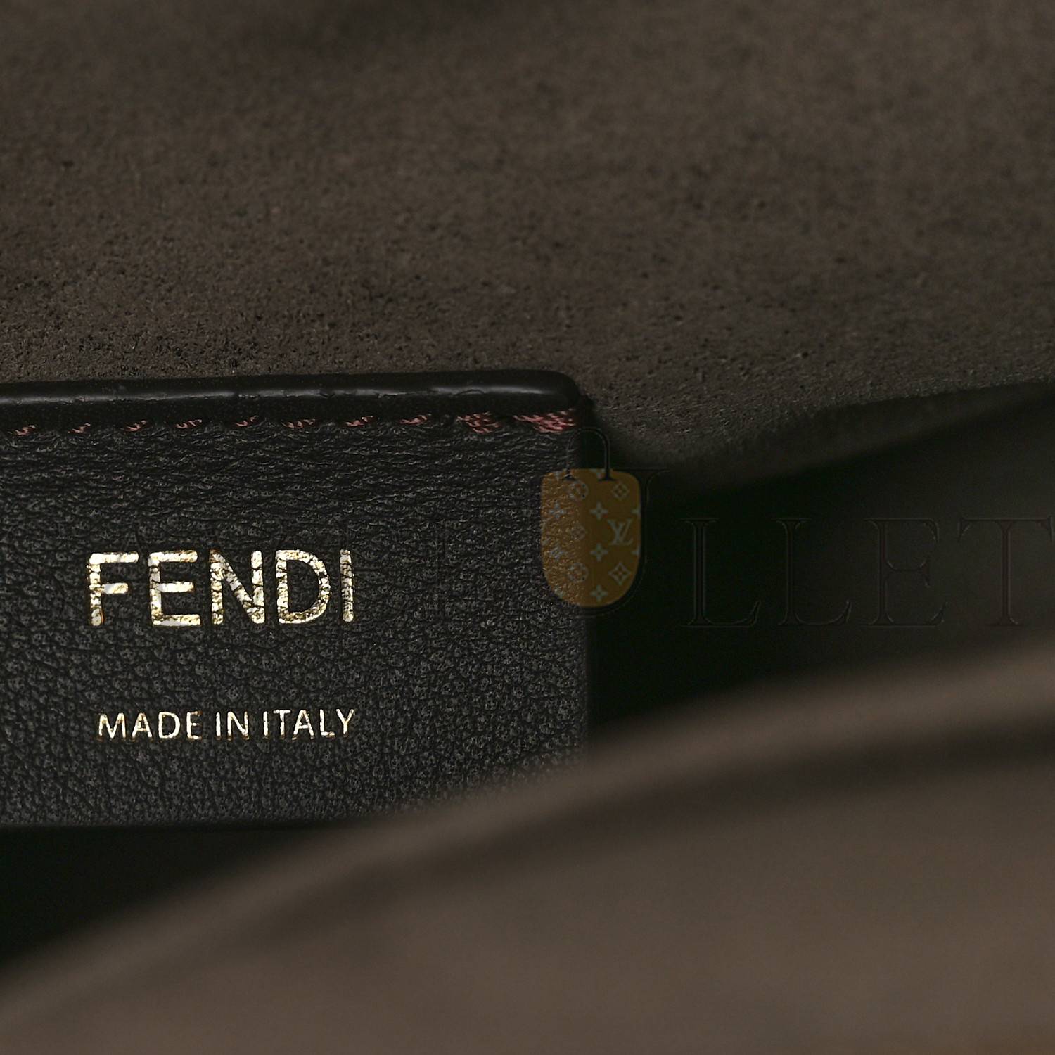 FENDI CHENILLE VITELLO SETA PLEXIGLASS FF FENDI O'LOCK ZIPPER TORTORA NUVOLA (34*23*13cm)