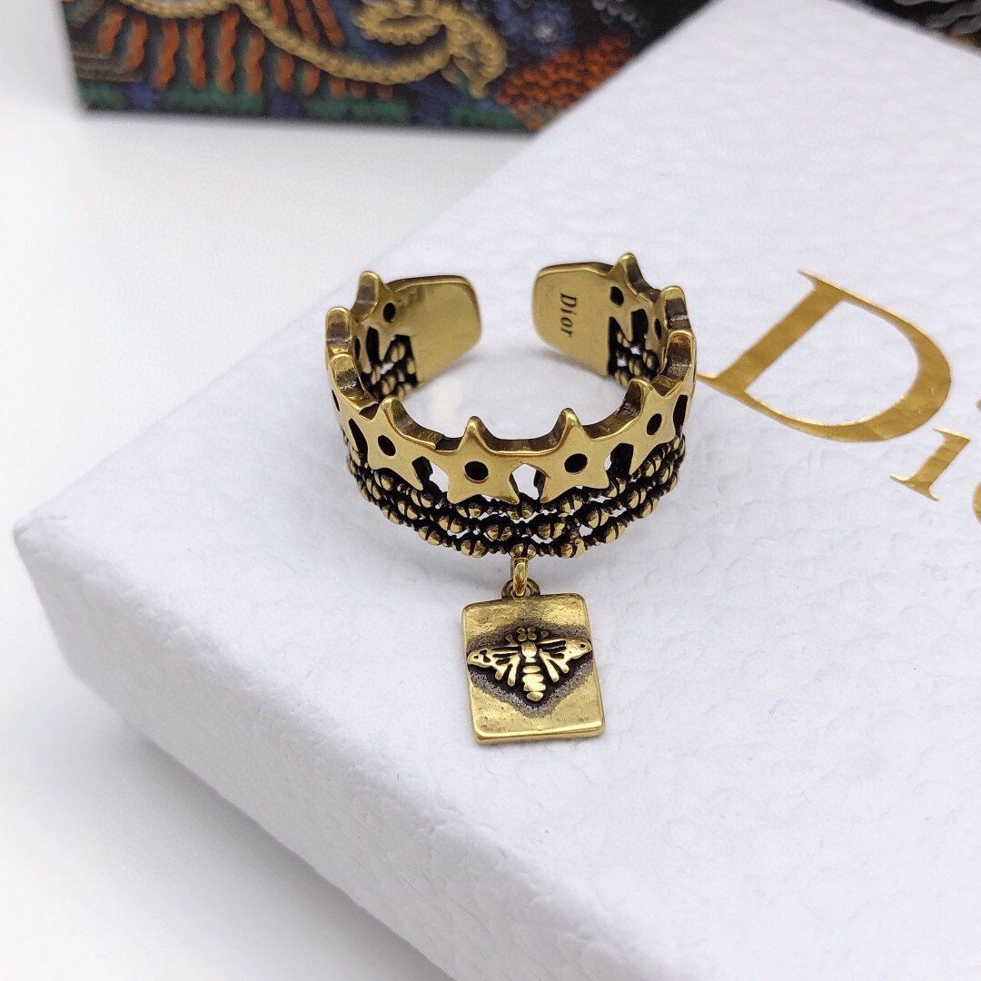 TOP Christian Dior Vintage Star Bee Rings - Brass