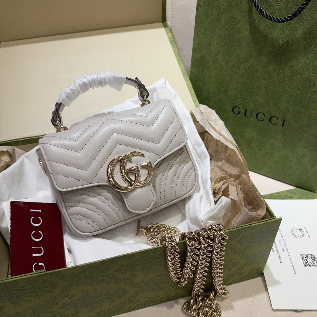 TOP GUCCI GG Marmont Mini Top Handle Bag 17×13×6 cm - 3 Colors