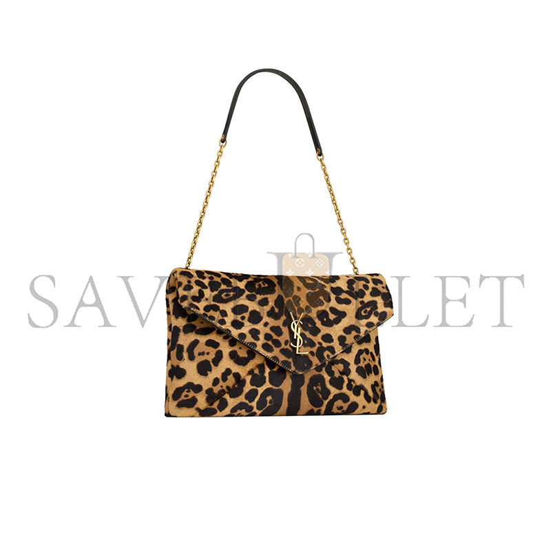 YSL CASSANDRE LARGE POUCH ON CHAIN IN PONY HAIR LEATHER 853610AAFQT2499 (29.5*18*5cm)