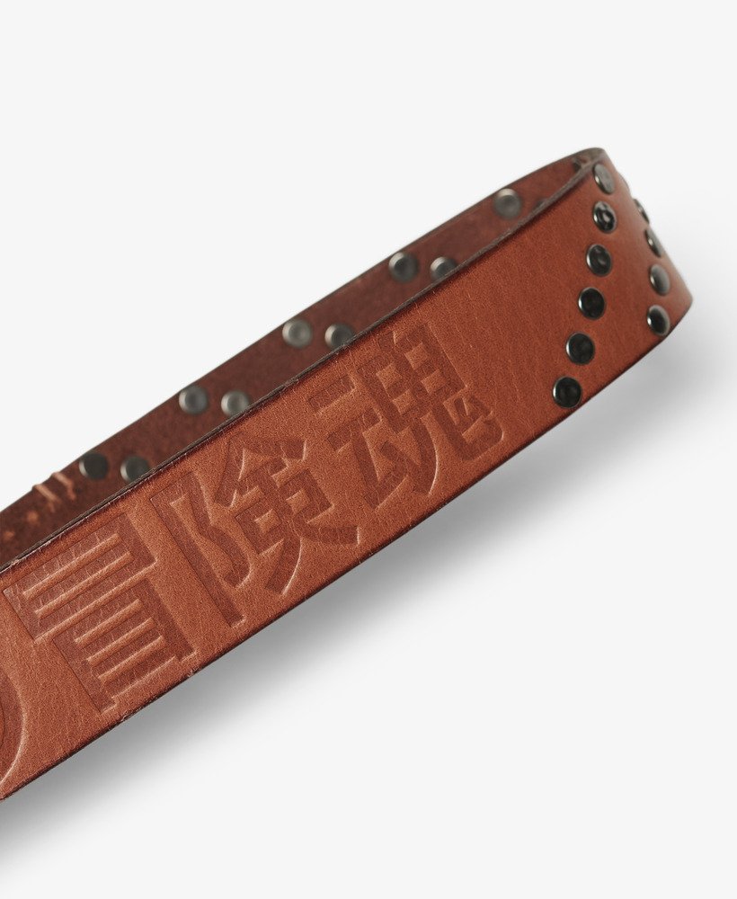 Branded Buckle Goods Belt | Tan