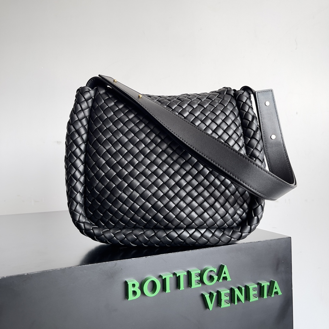 TOP Bottega Veneta BV Classic Braided Cabat Bag 26x22.5x13cm - Black
