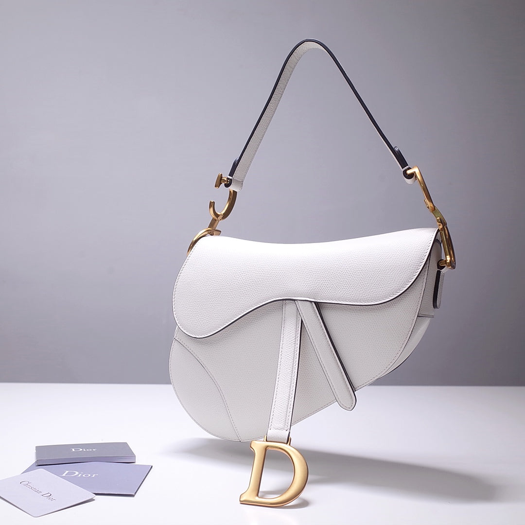 TOP Christian Dior Saddle Bag Medium - White