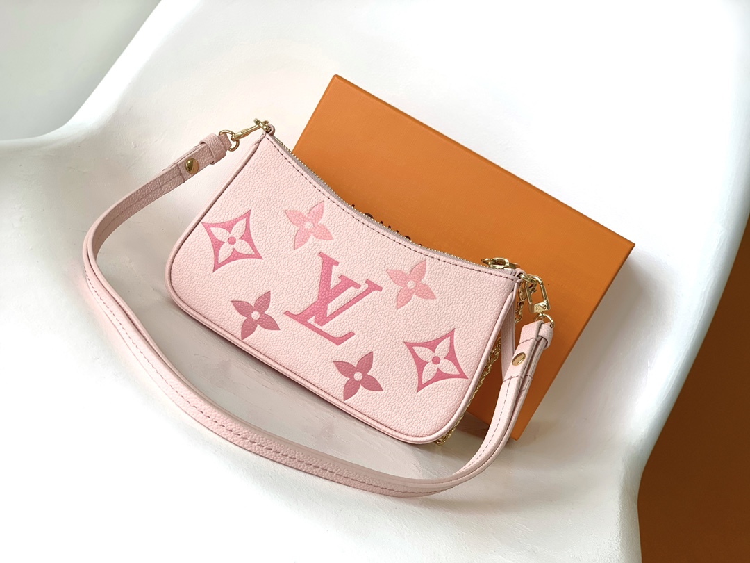 TOP Louis Vuitton LV  Gradient Easy Pouch Monogram Empreint Bag 19.0 x 11.5 x 3.0 cm- Pink