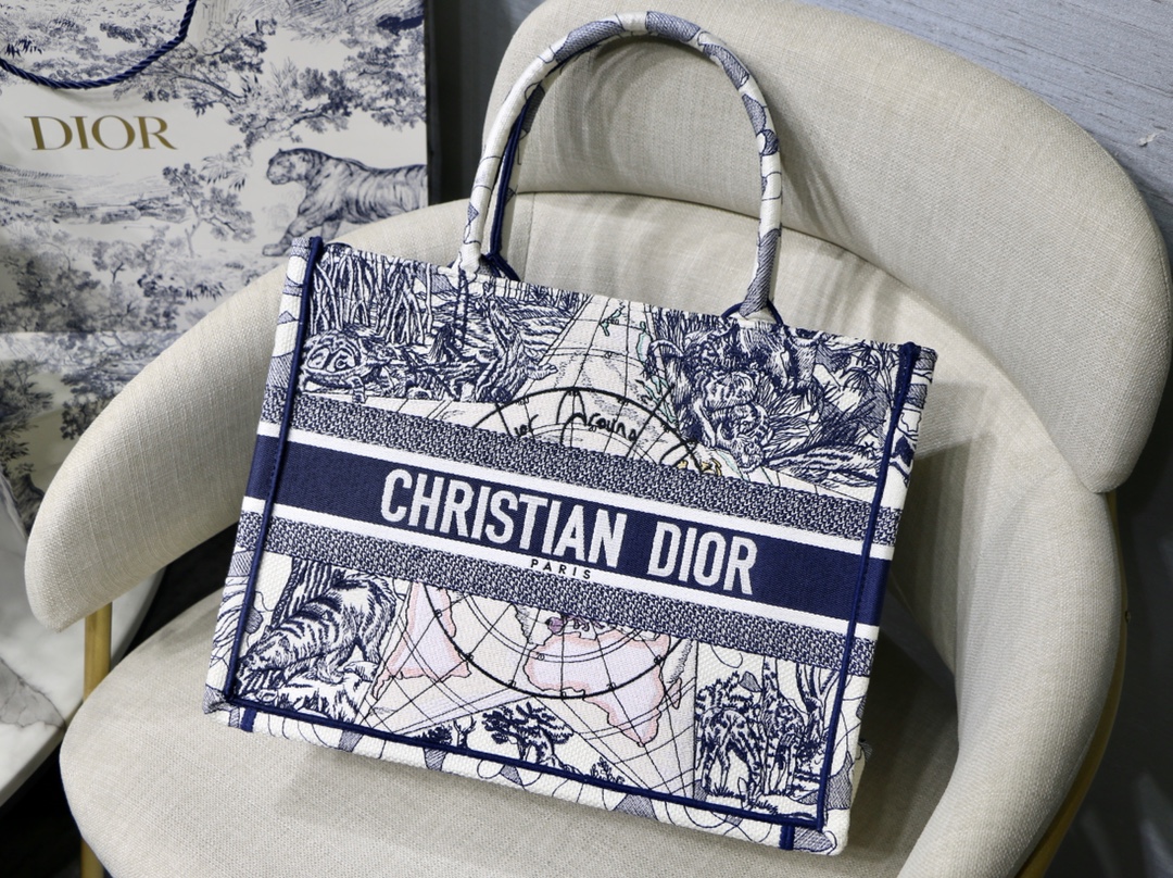 TOP Christian Dior Global Travel Series Book Tote Bag 36.5X27.5X16.5cm