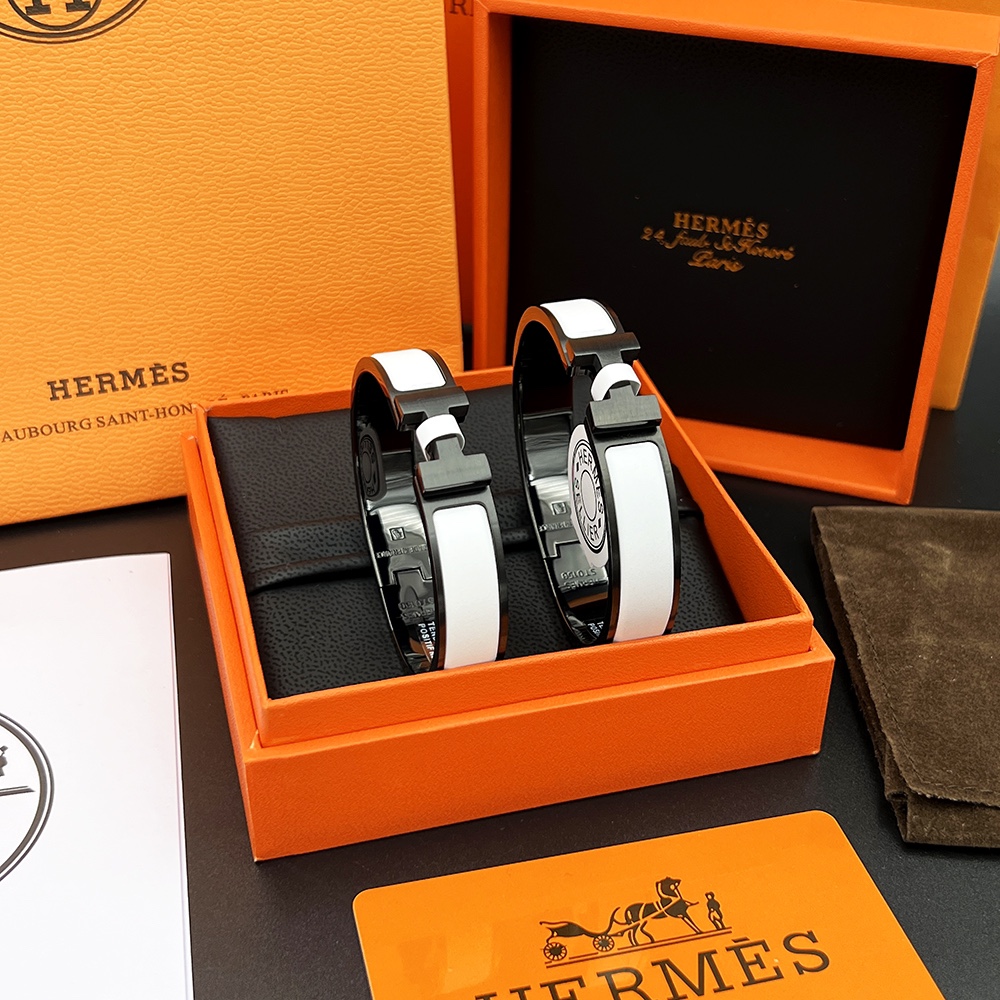 TOP HERMES H Logo Bracelet - 11 Colors