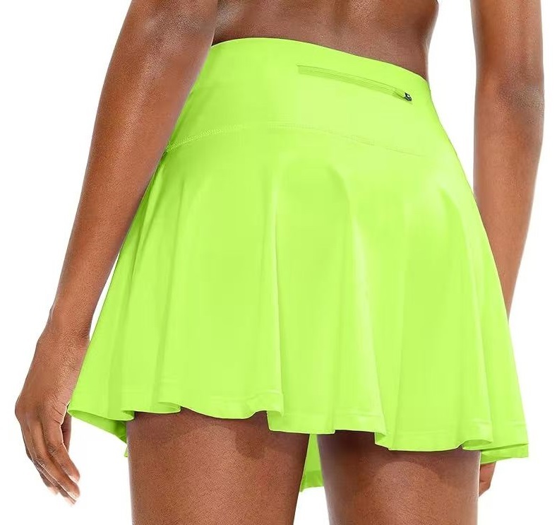 Womens High Waisted Athletic Pleated Tennis 2 in 1 Skirts with 3 Pockets