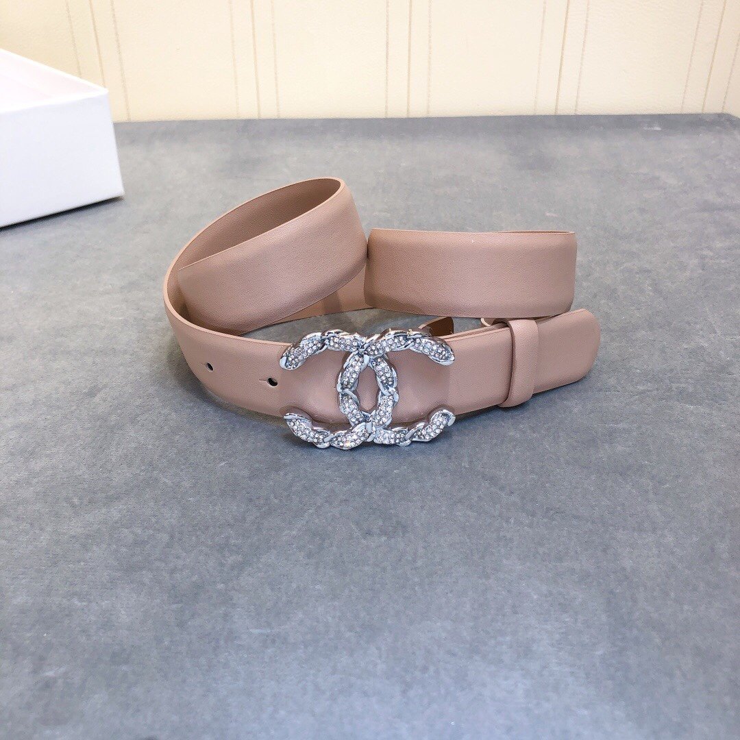 Chanel Belt With Double C Buckle Beige Women Belt 30MM
