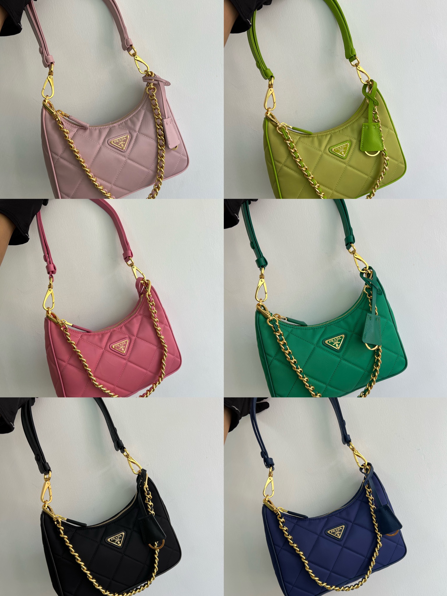 TOP PRADA Hobo Underarm Bag Nylon 22*18*6cm - 6 Colour