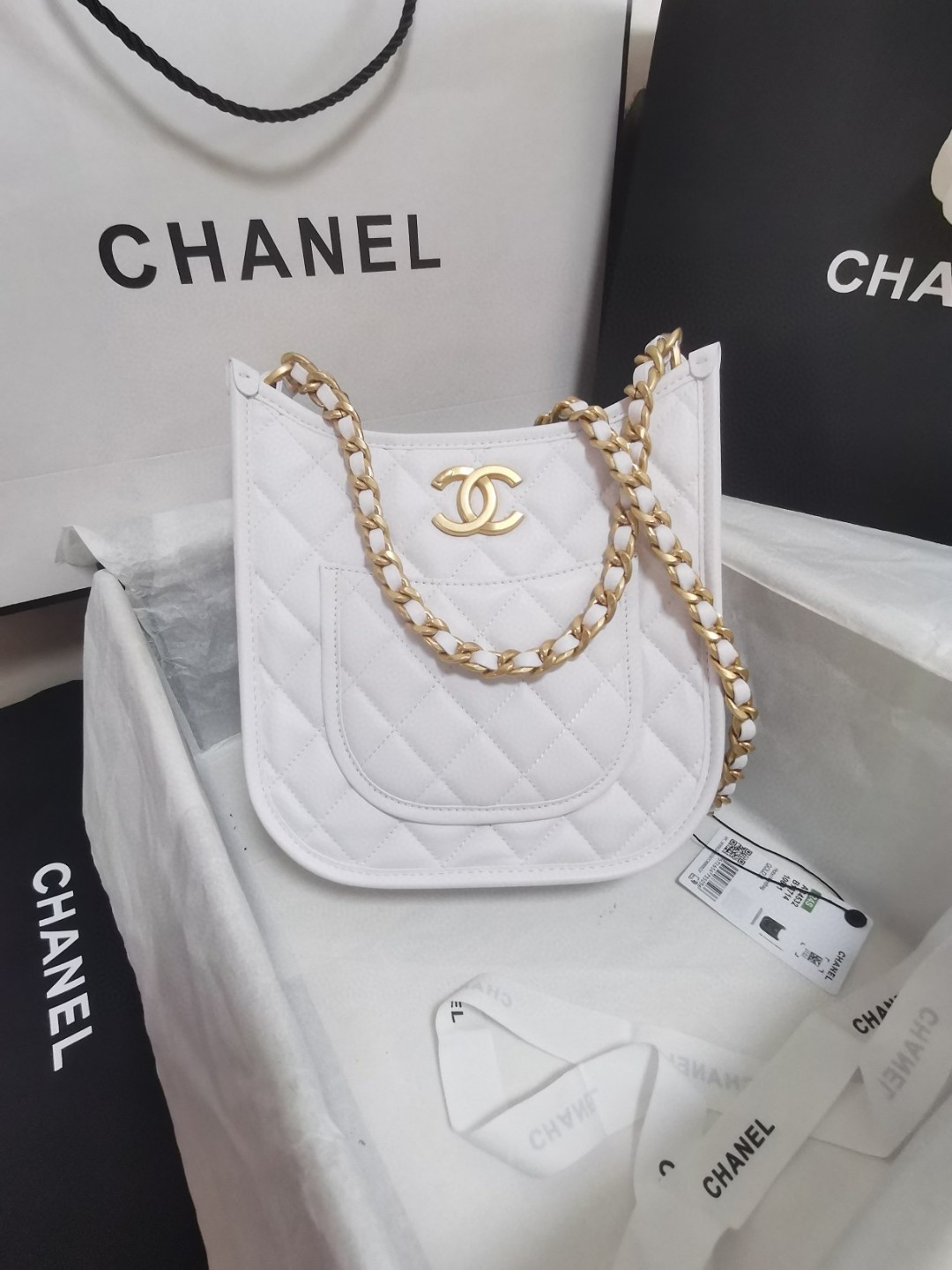 TOP CHANEL Jungle Embroidery Pattern Saddle Bags 21×23×6.5cm - GHW - 3 Colors