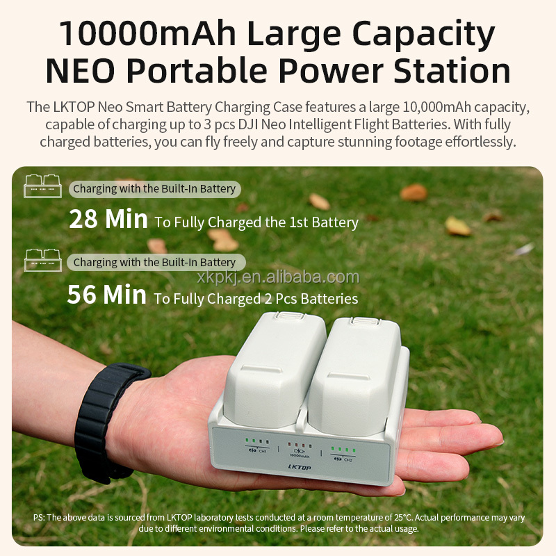 LKTOP Neo Intelligent Battery Station Charging Hub with Bidirectional Charging Compatible with DJI Neo Pocket Drone Battery