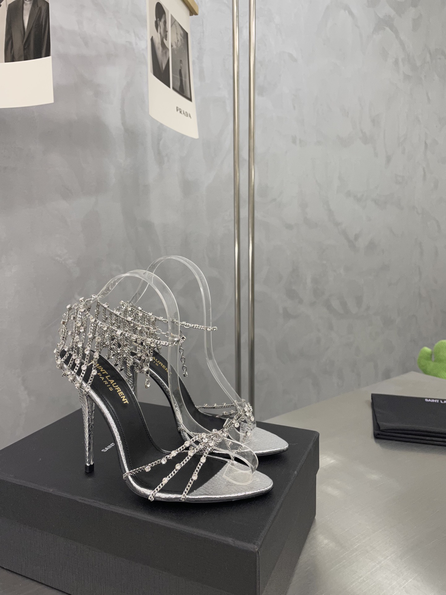 TOP Yves Saint Laurent YSL Chain High Heels - SHW - 2 Color