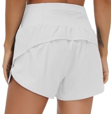 Best-selling women's sports running shorts, high-waisted, faux two-piece with zipper pockets, yoga pants levelkeen