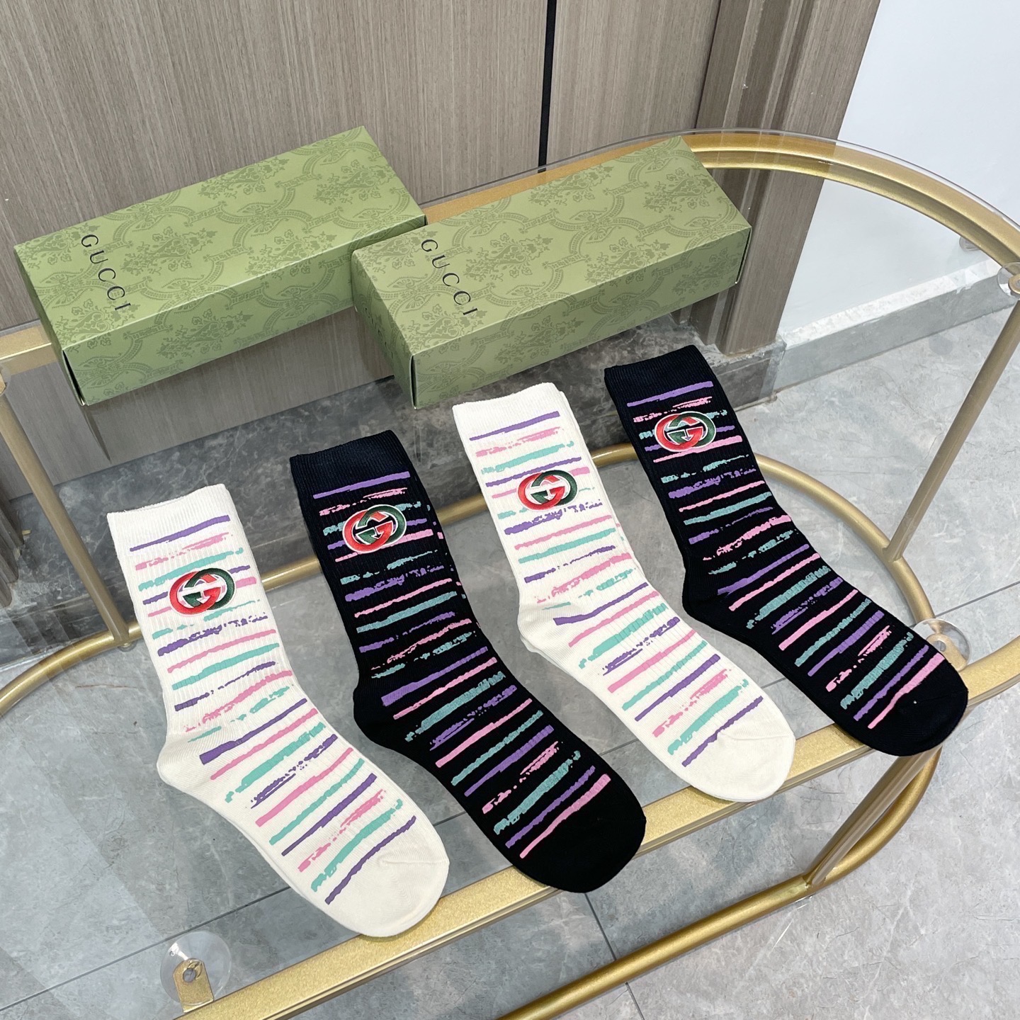 TOP GUCCI Socks - 4 Pieces as a Set