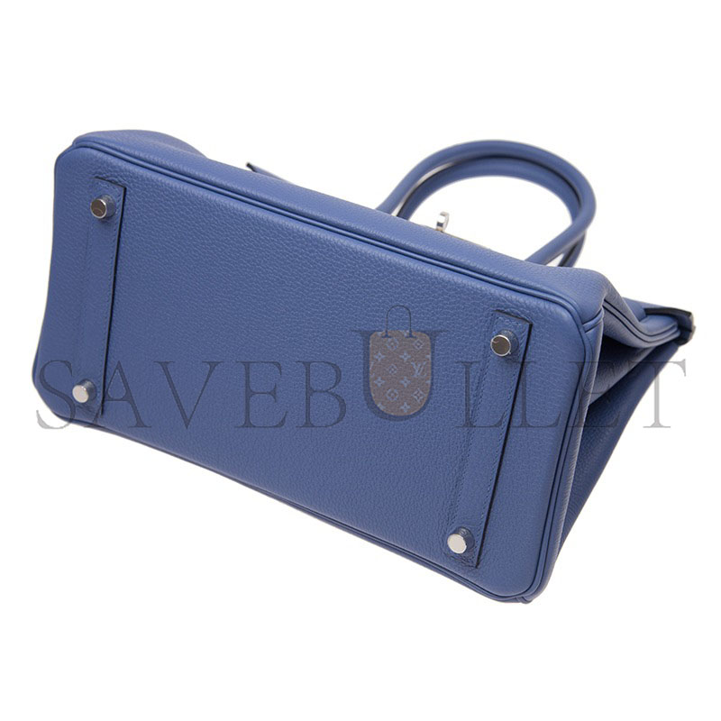 HERMES HANDBAGS BIRKIN 30 7E TOGO HANDBAG BLEU BRIGHTON (30*23*15cm)