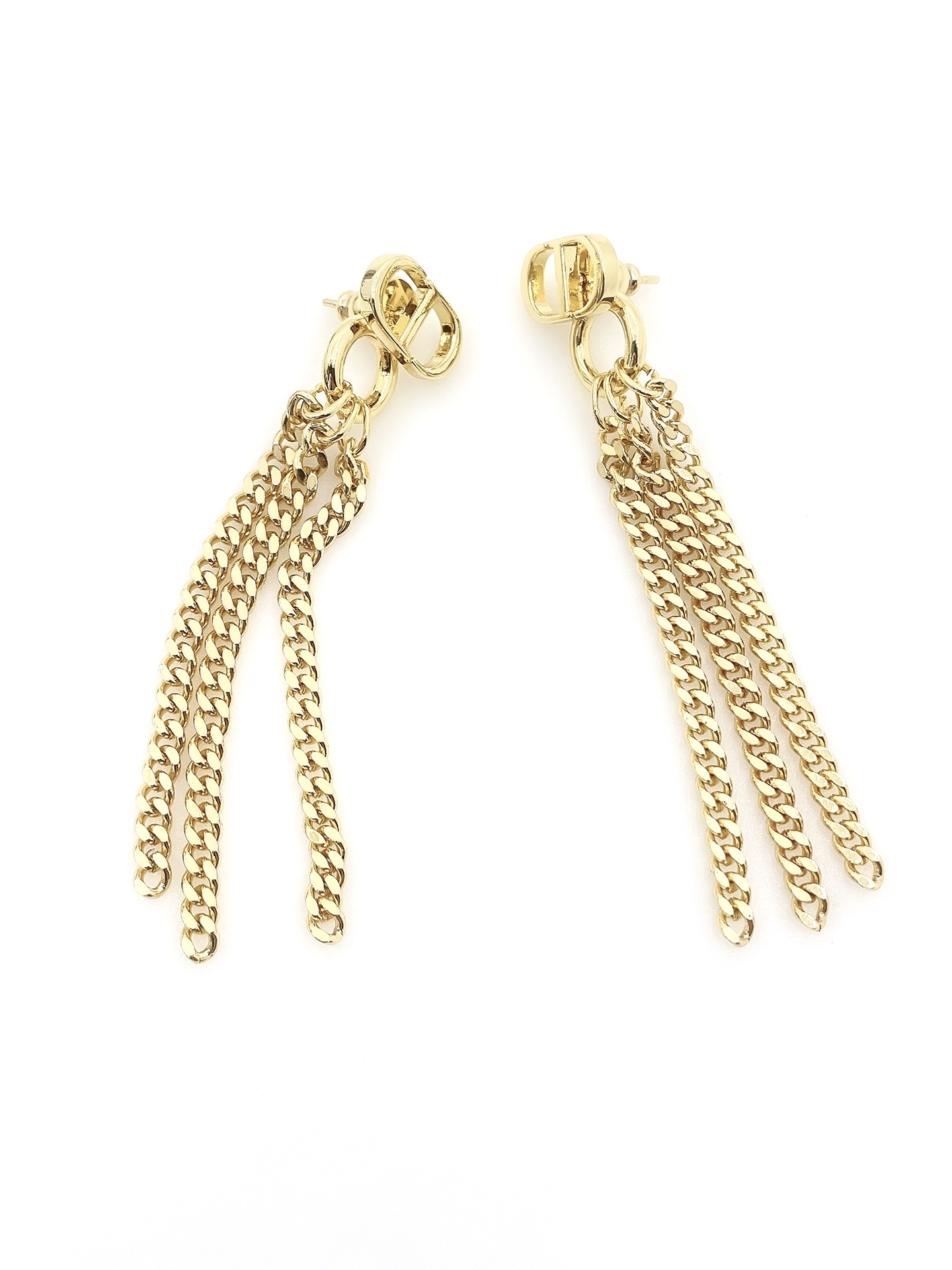TOP Christian Dior CD Tassel Earrings - Gold