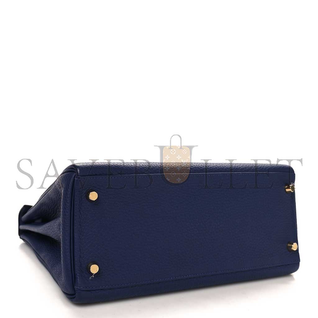 HERMÈS TOGO KELLY RETOURNE 28 BLEU ENCRE (28*22*10cm)