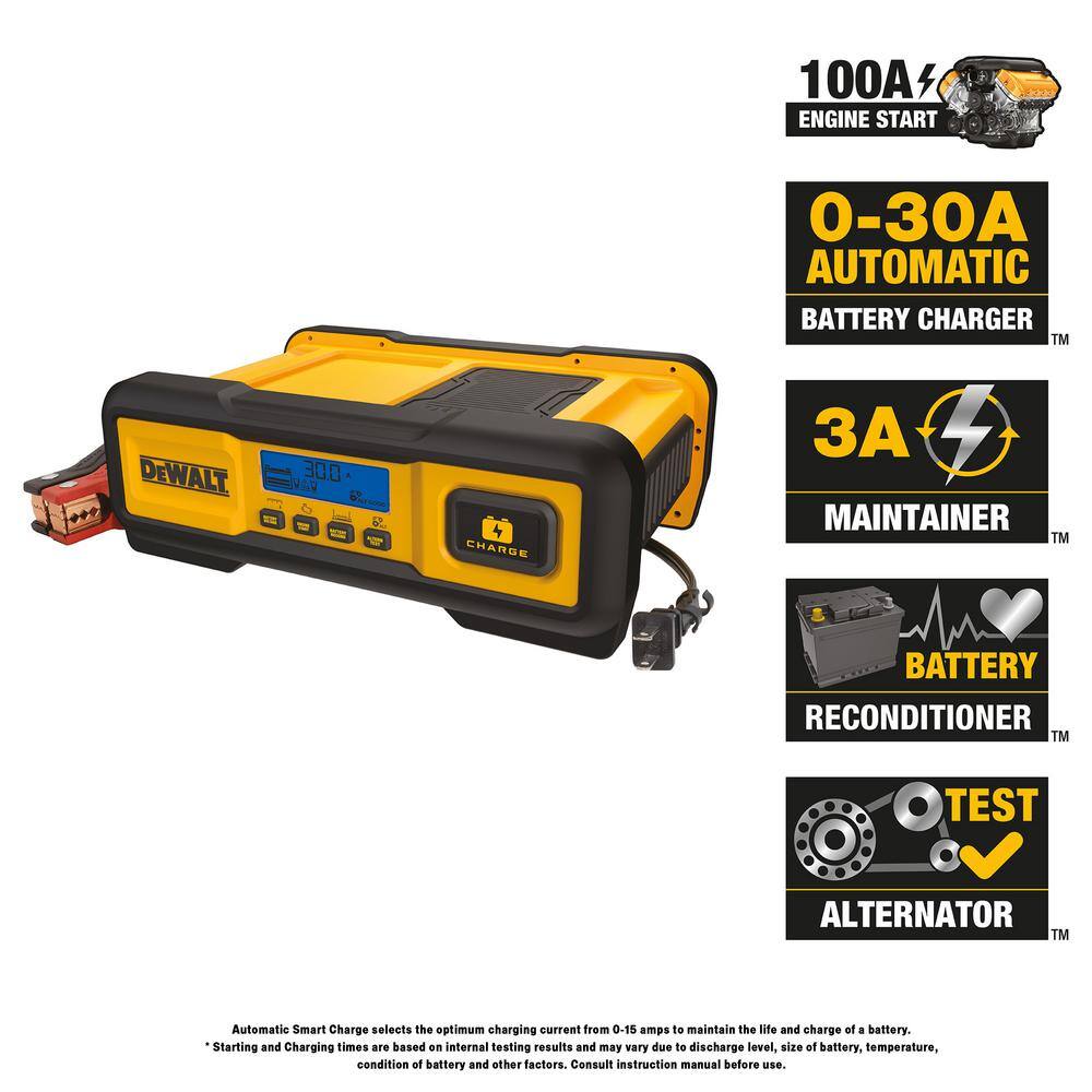 Professional 30 Amp Battery Charger, 3 Amp Battery Maintainer with 100 Amp Engine Start