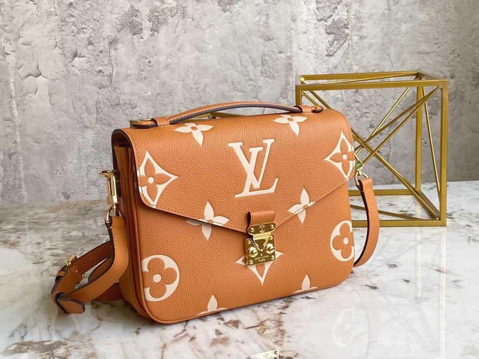 TOP Louis Vuitton LV  Metis Giant Monogram Empreinte 2 Tones  25X19X7cm - Caramel